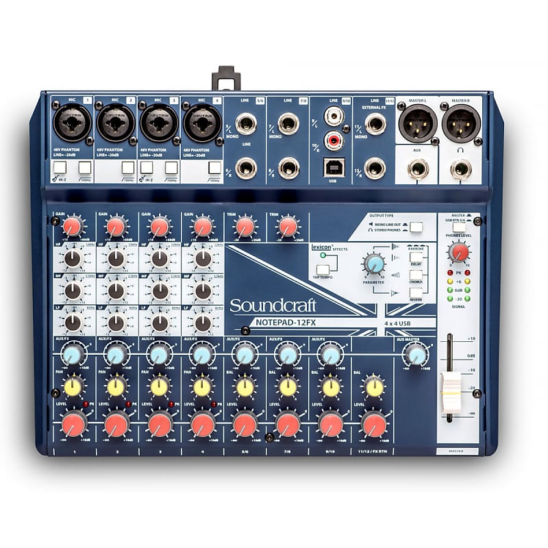 Soundcraft Notepad-12FX 12-Channel Analog Mixing Console w/ USB I/O & Effects