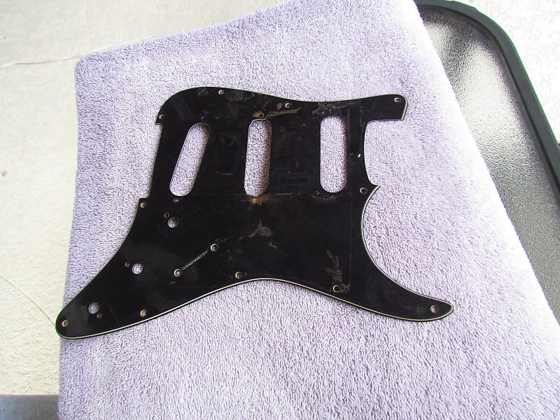 Stratocaster Style Pickguard Non Fender 3 Ply B/W/B  Stratocaster Pickguard Shows Considerable Wear image 1