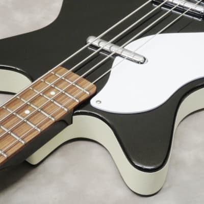 Danelectro 59DC Long Scale Bass Lefty (Black Pearl/w White pickguard) image 7