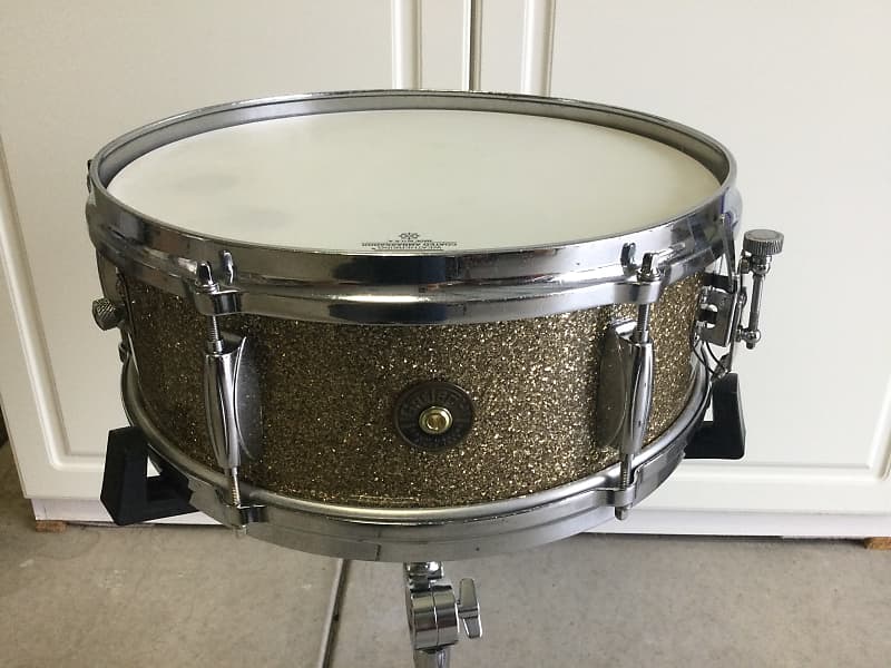 Gretsch 5.5”x14” round badge renown vintage snare 1960’s - Ginger glass  glitter.