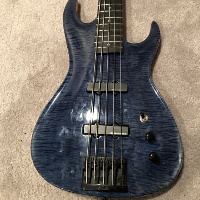 Ree Teeter RT Custom Built 5 String Bass Warmoth Blue Flame Maple image 1