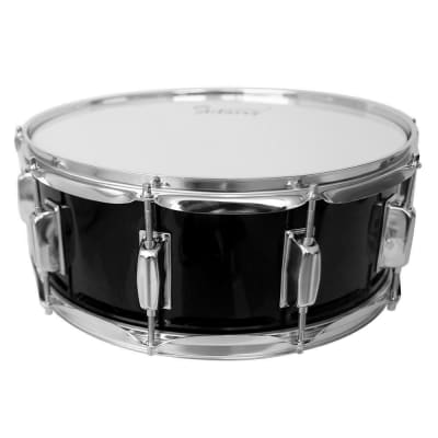 Glarry Snare Drum Poplar Wood Drum 14 x 5.5 2022 Black with Drumsticks Bag & Stand image 2