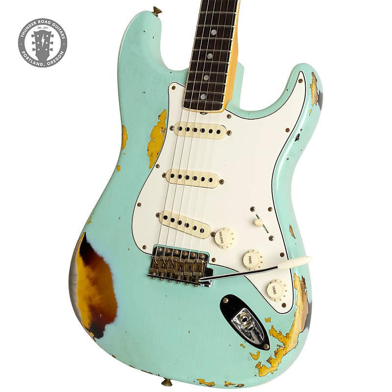New Fender Custom Shop Limited '67 Stratocaster Heavy Relic Surf Green Over  Sunburst