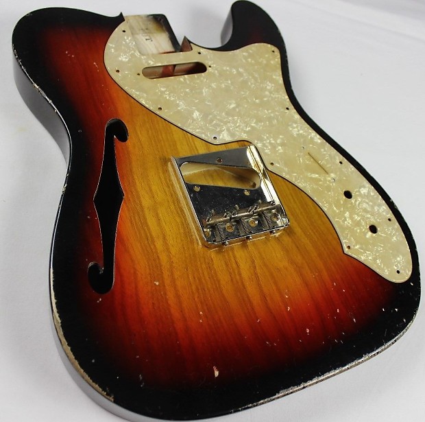 MJT Fender Thinline Telecaster Body - Sunburst Nitro Relic