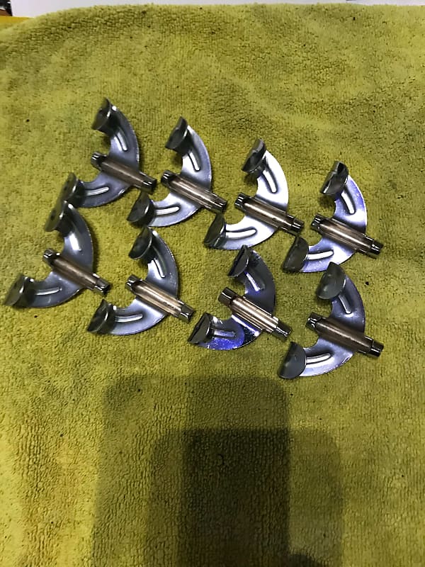 Vintage Extra Large Butterfly Bass Drum Claw Hooks 1 5/8" x 2 1/2" (8) Late 70's/early 80's - Chrome image 1