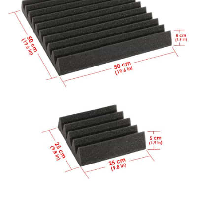 Arrowzoom New 12 pcs Black 19.6 x 19.6 x 1.9 in Wedge Tile Acoustic Studio Foam Sound Absorbing Panel KK1134 image 2