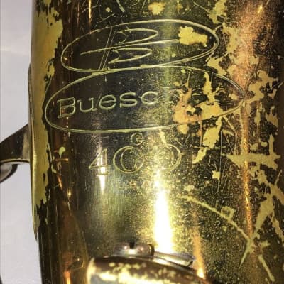 buescher 400 intermediate-level alto saxophone, very good cond, with case/etc. image 22