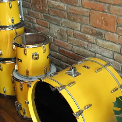 Yamaha 8000 Tour Custom Mellow Yellow Huge Drumset | Reverb