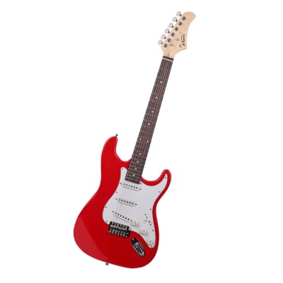 Glarry GST Rosewood Fingerboard Electric Guitar - Red image 10
