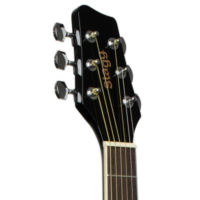 Stagg SA20D 3/4 LH-BK Dreadnought 3/4 Size Basswood Top Nato Neck 6-String Acoustic Guitar image 6