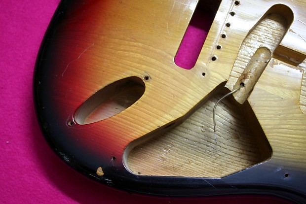 Vintage 1980 Greco Stratocaster body 3 tone Sunburst Ash relic condition
