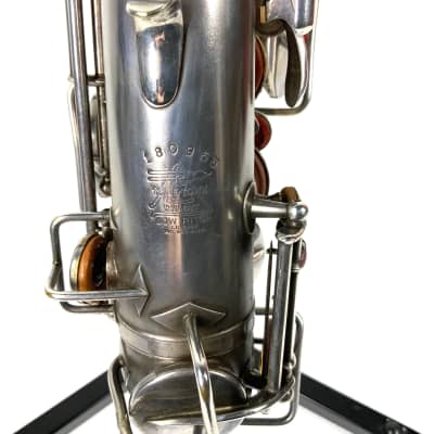 Vintage The Buescher True Tone Low Pitch 1925-26 Alto Saxophone - Matte Silver image 21