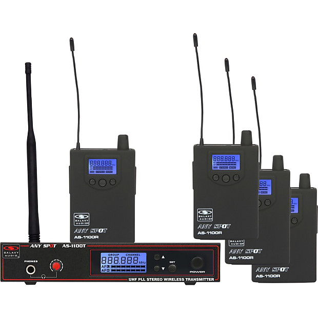 Galaxy Audio AS-1100-4N Any Spot Wireless In-Ear Monitor System - Band N (4-Pack) image 1