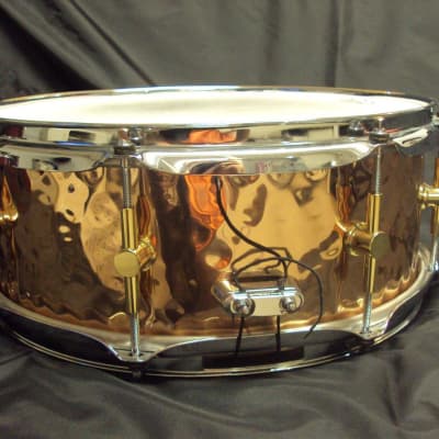 Canopus Hammered Bronze Snare drum HBZ 1455 MINT | Reverb