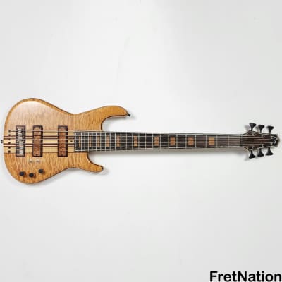 Bob Mick Custom 6-String Quilted Maple Bass 9-Piece Neck Purple Heart Abalone Binding 10.44lbs image 3