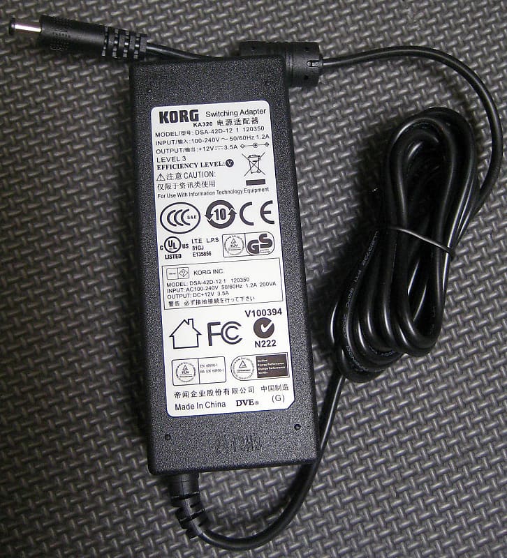 Korg KA320 Power Supply for Korg M-50, PA588, PA500ORT, KingKORG, 12 Volt 3.5 Amp Center Positive image 1