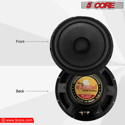 5 Core 12 Inch Subwoofer PAIR Audio Raw Replacement PA DJ Speaker Sub Woofer 120W RMS 1200W PMPO Subwoofers 8 Ohm 1.25" Copper Voice Coil WF 12120 2PCS image 9
