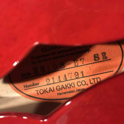 Guitarra de caja Tokai ES-198-B7-SR Roja image 15