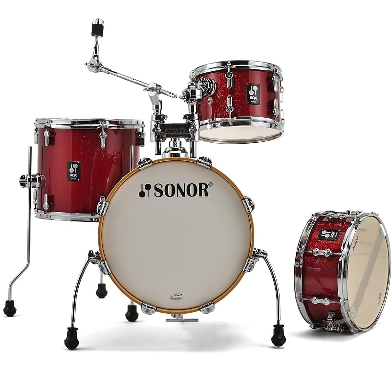 Sonor AQX Jungle Drum Shell Kit, 4-Piece, Red Moon Sparkle image 1