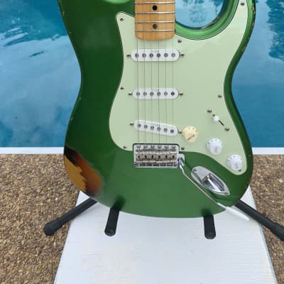 MJT Stratocaster  2020 Candy Apple Green over 3 Color Burst image 2