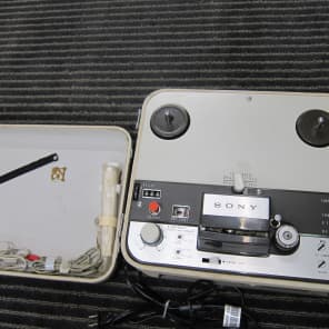 Vintage Sony Reel-To-Reel Portable Tape Recorder, Model TC-102, Microphone,  SEE