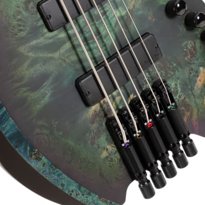 Cort SPACE5SDG Artisan Series Space 5 Bass Guitar (5 String). Star Dust Green image 3