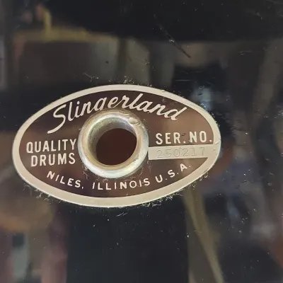 Slingerland Vintage 5 Piece Drum Set 1970's Black Wrap image 1