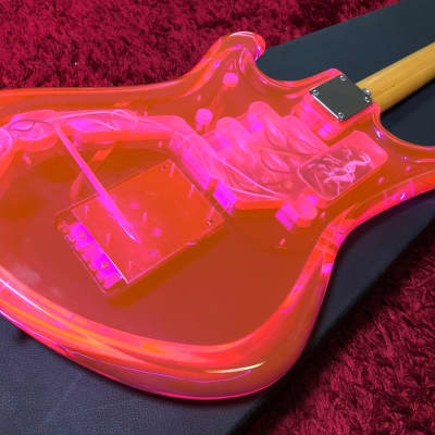 Super Rare Good Teisco SP-5CC-B Spectrum 5 1996 Limited Reprint Electric Guitar Acrylic Pink Used image 10
