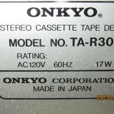 Onkyo TA-R301 Single Well Solenoid Controlled Cassette Deck - Dolby B/C HX Pro (20hz - 19Khz Spec) image 16