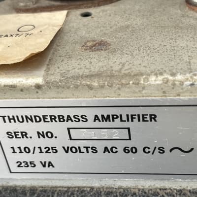 Vintage 1968 Thunderbass By Guild 45 Watt All Tube Amplifier Head~Black Tolex image 10