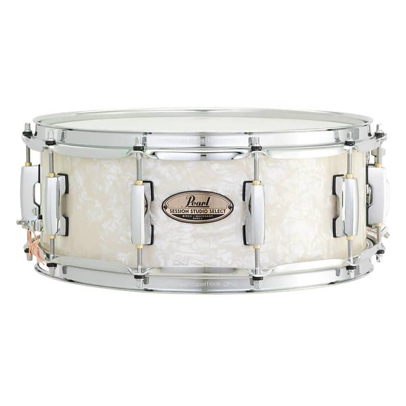 Pearl Session Studio Select 14x5.5 Snare Drum Nicotine White Marine Pearl image 1