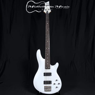 Schecter C-4 Deluxe Bass Guitar - 4-String Active Bass - Satin White Finish for sale