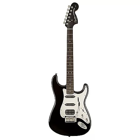 Squier Standard Stratocaster HSS Black and Chrome | Reverb