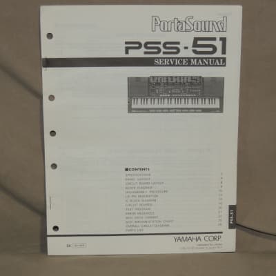 Yamaha PortaSound PSS-51 Service Manual [Three Wave Music]