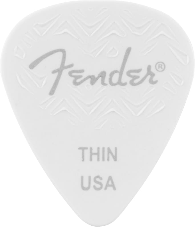 Genuine Fender Wavelength 351 Picks Thin 6 Pack Wht image 1