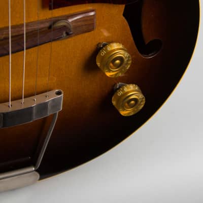 Gibson  ES-140 Arch Top Hollow Body Electric Guitar (1953), ser. #Y3501-81, brown alligator chipboard case. image 13