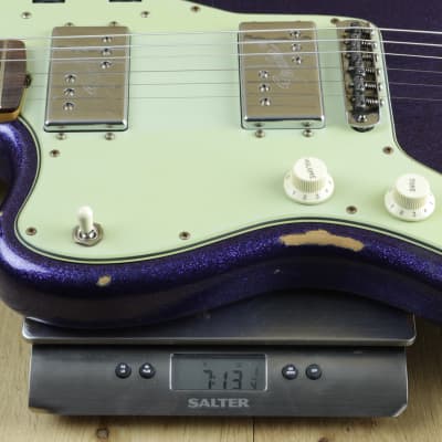 Fender Custom Shop Dealer Select CuNiFe Wide Range Jazzmaster Relic Purple Sparkle, Left Handed R127781 image 6