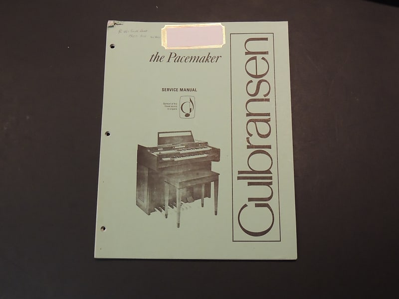 Gulbransen The Pacemaker Service Manual [Three Wave Music] image 1