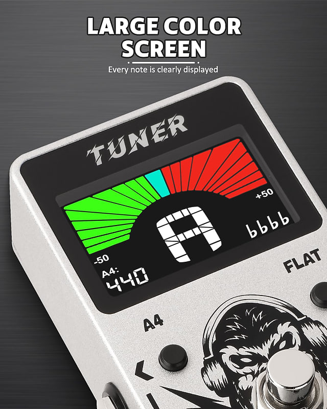 Guitar Tuner Pedal with Large Color Screen - Precision Chromatic 