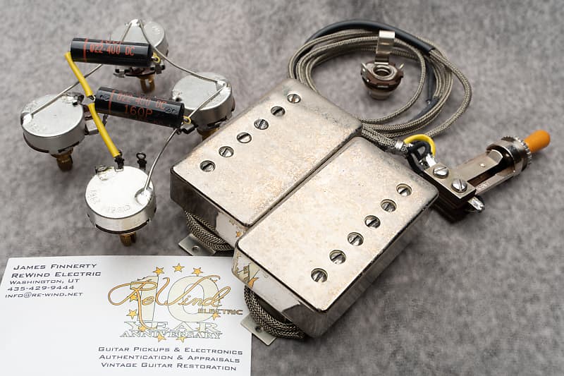 ReWind Electric - NOS Wire 1960 A2 PAF Set & NOS Centralab Pots Gibson Les Paul Wiring Harness image 1