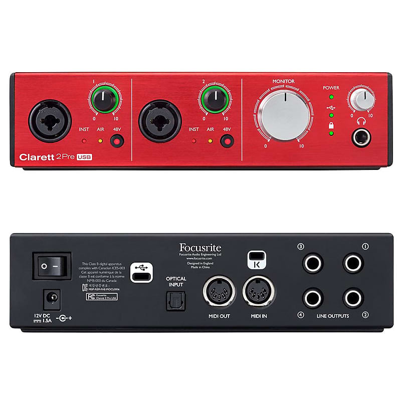 Focusrite Clarett 2Pre USB Audio Interface | Reverb