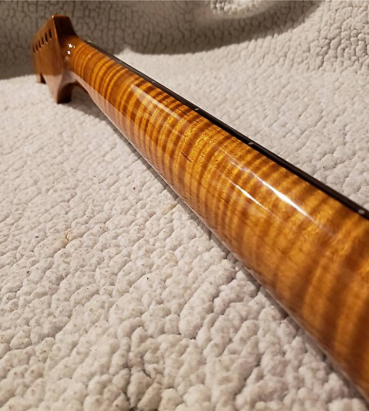 USA Roasted flame maple neck. NO fret tangs,Rounded edges. | Reverb