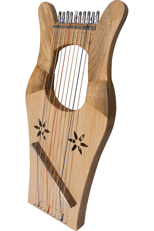 Mid-East HKNMW-L Mini Kinnor Harp Walnut with Gig bag & Tuning Tool- Light image 1