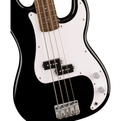 Squier Sonic Precision Bass, Laurel Fingerboard, White Pickguard, Black image 3