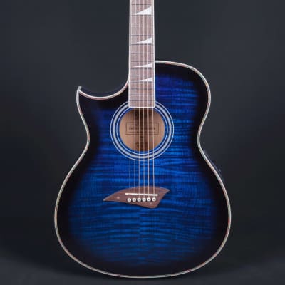 Lindo Left Handed ORG-SL Slim Blue Electro Acoustic Guitar and Padded Gigbag for sale