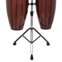 Tycoon Percussion Hand Painted Conga Set w/ Stand - Brown