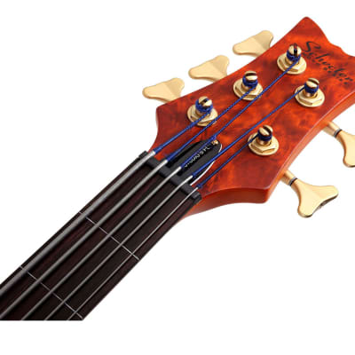 Schecter Stiletto Studio-5 5-String Left Handed Bass - Honey Satin - B-Stock image 9