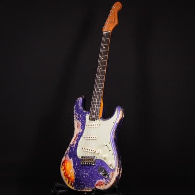 Fender Custom Shop 1962 Stratocaster Super Heavy Relic Dennis Galuszka Masterbuilt Brazilian Rosewood Purple Sparkle / 3 Color Sunburst 2024 (R135800) image 12