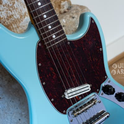 2006 Fender Japan Mustang 65 Vintage Reissue Daphne Blue Seymour Duncan humbucker offset guitar CIJ image 8