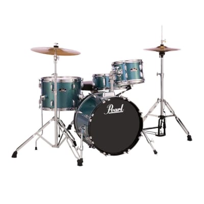 Pearl Roadshow Complete 4-pc Drum Set w/Hardware & Cymbals Aqua Blue Glitter image 2